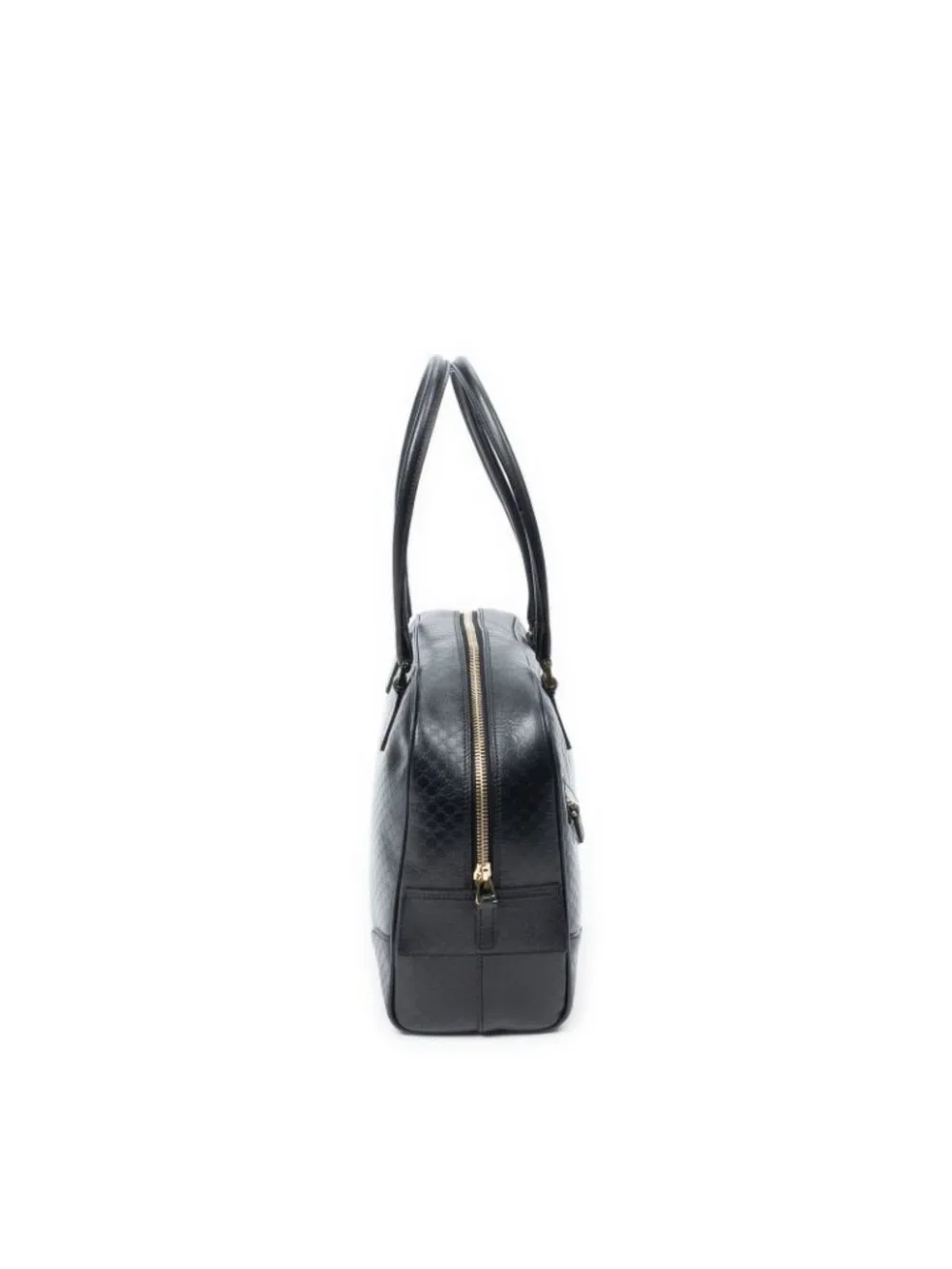 Gucci Bowling Shoulder Bag Black Micro Guccissima Leather - Picture 4 of 10